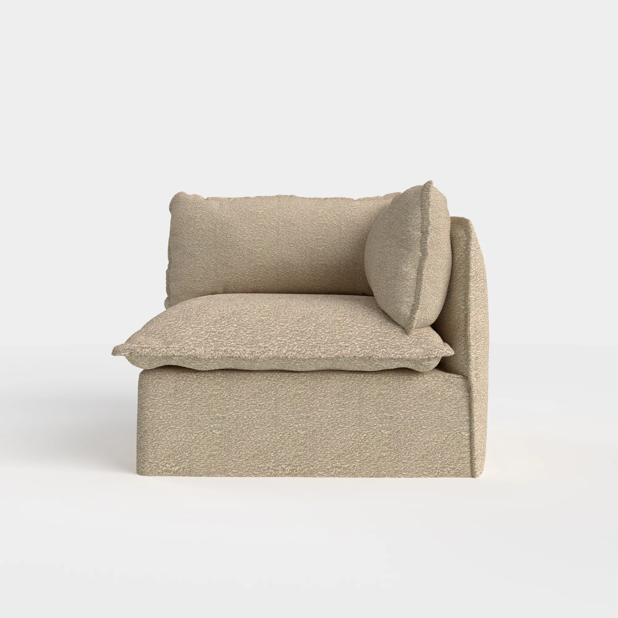Slipcover Only - Modular Outdoor Washable End Chair | Alfresco Boucle in Cashew