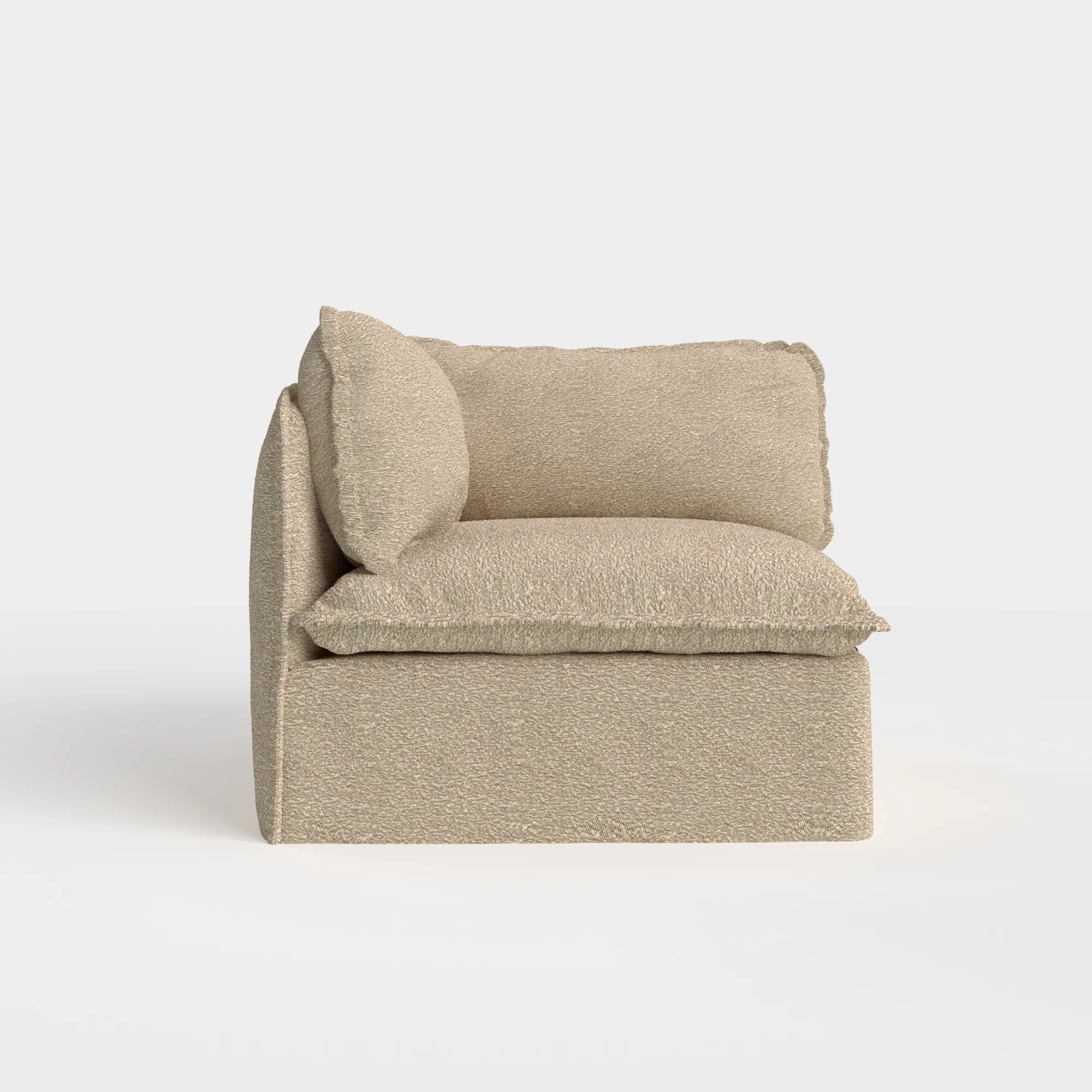 Slipcover Only - Modular Outdoor Washable End Chair | Alfresco Boucle in Cashew